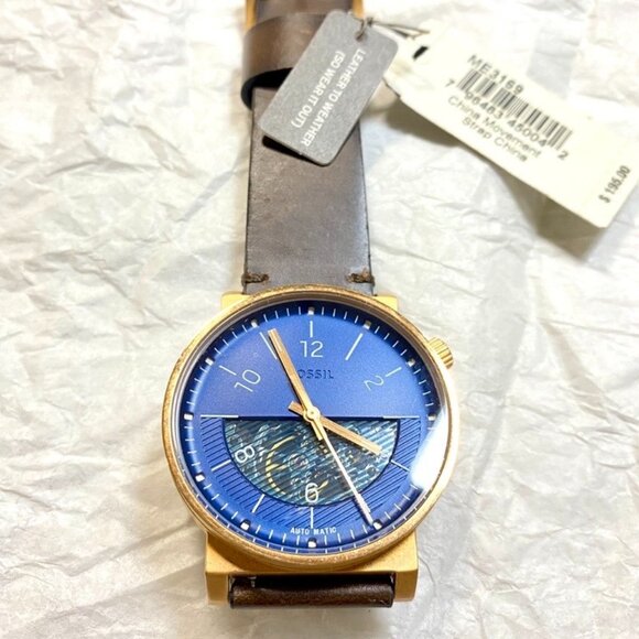 Fossil ME3169 Barstow Automatic Brown Leather Watch - Picture 1 of 7